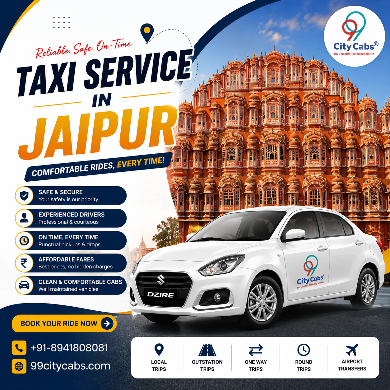 Taxi Services In Jaipur and Cab Service in Jaipur - 99 City Cabs