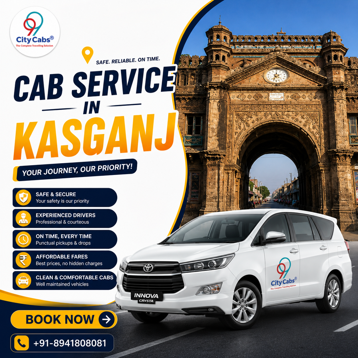 Best Taxi Service in kasganj | Local, Outstation & Airport Cabs