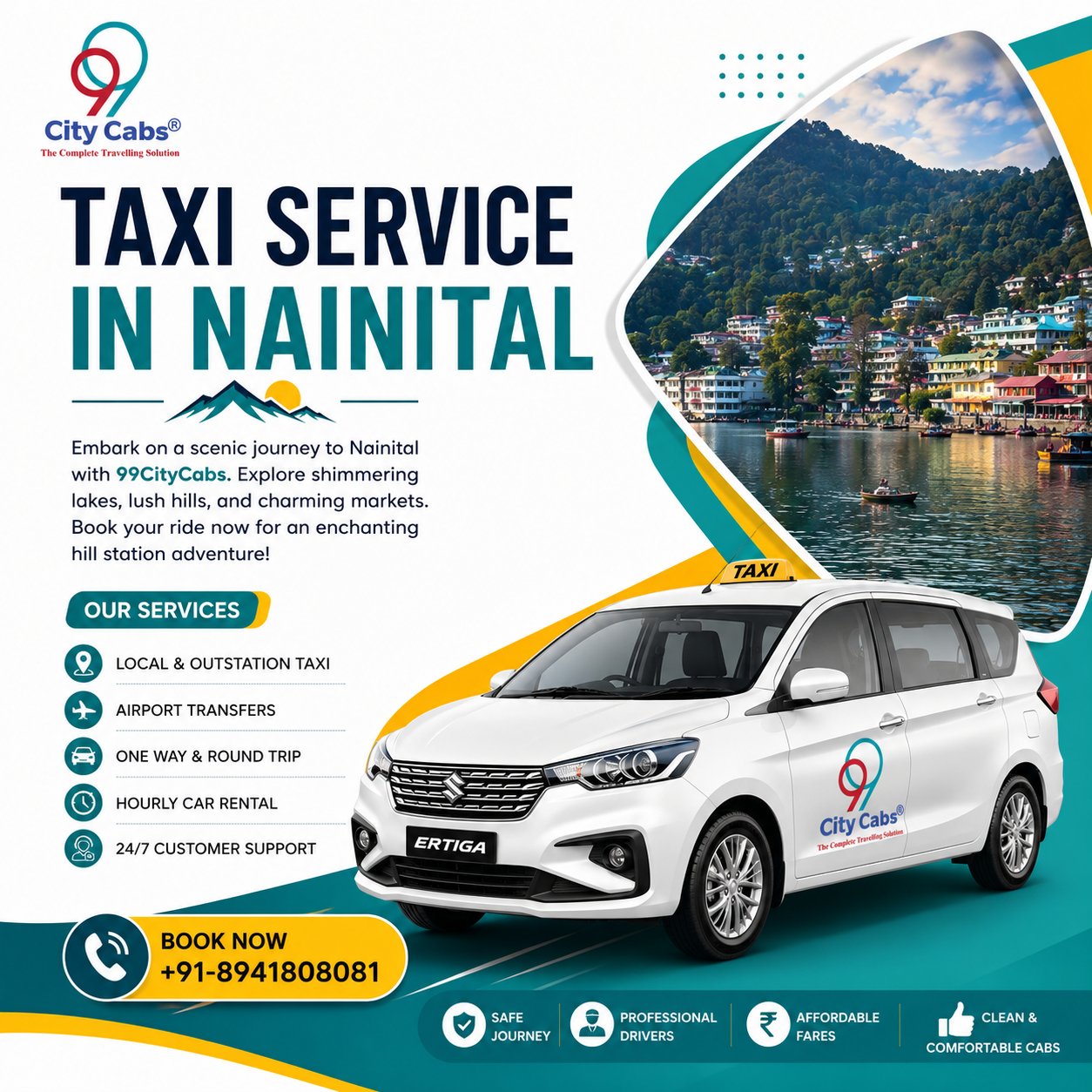 Taxi Service in Nainital | Local, Airport & Outstation Cab Booking – 99 City Cabs