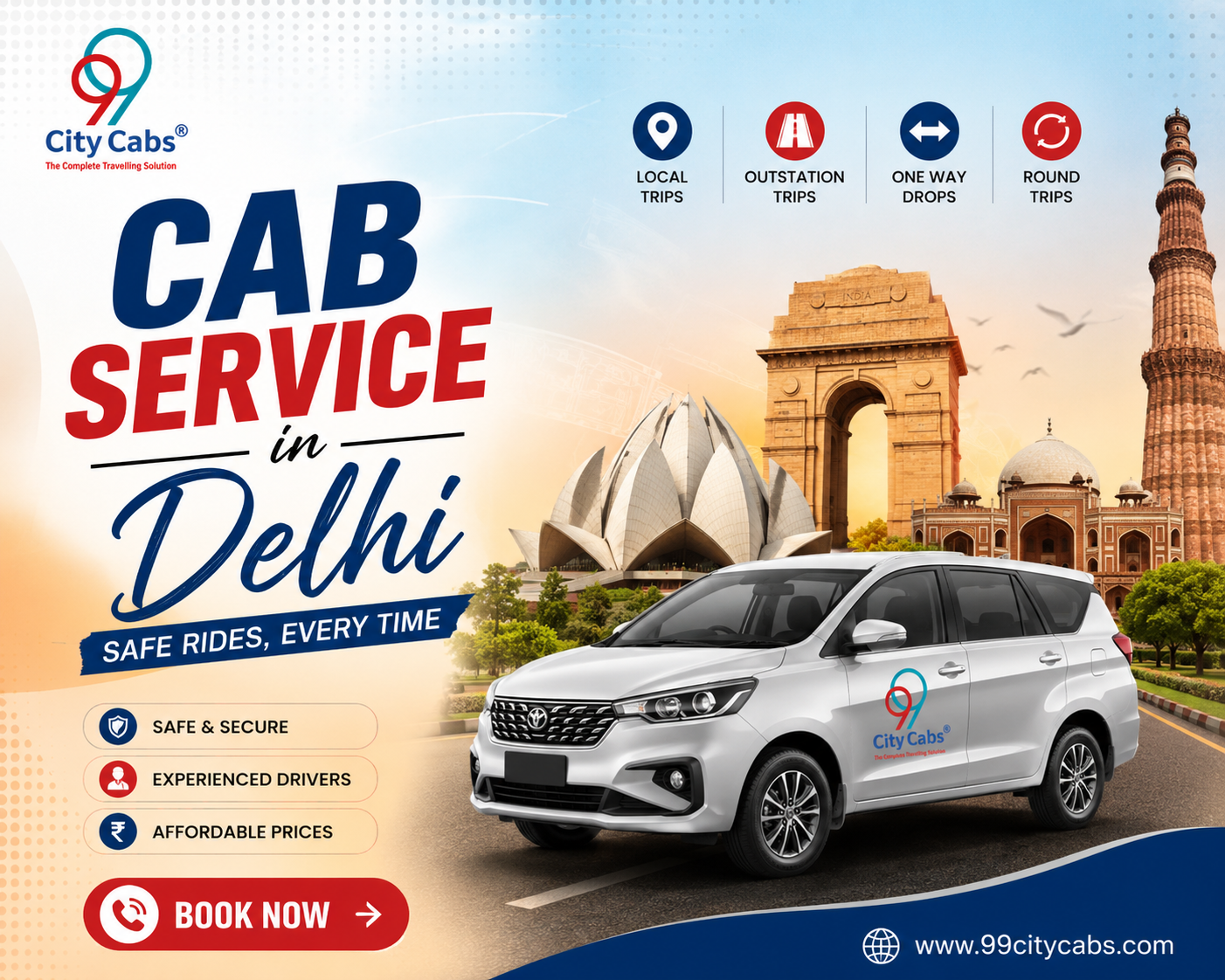 Cabs Service in Delhi and Delhi Cab Booking - 99 City Cabs