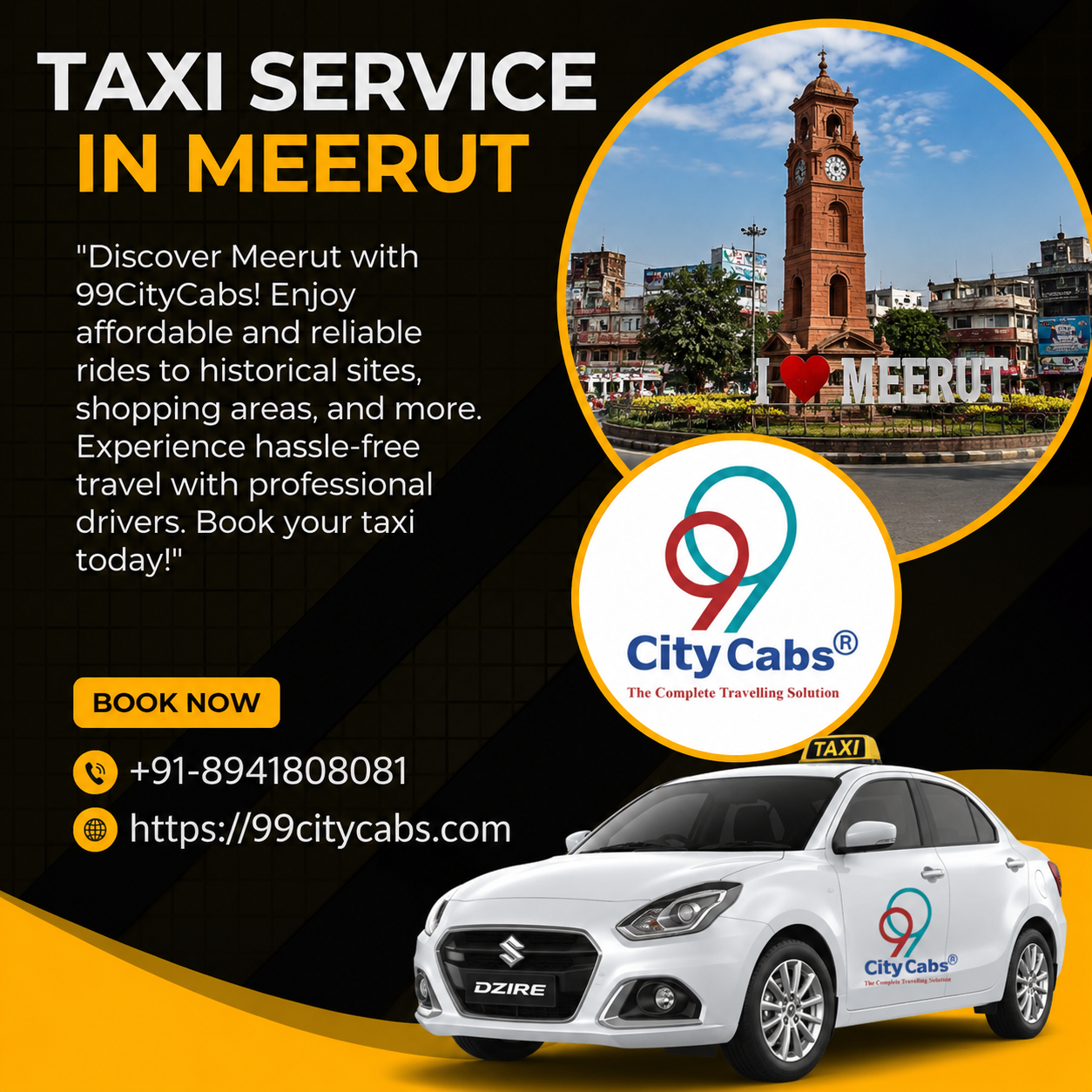 Taxi Services In Meerut | Cabs in Meerut | Meerut Cab Booking | 99 City Cabs